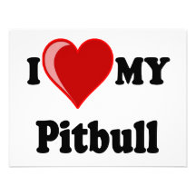 I Love (Heart) My Pitbull Dog Personalised Announcements