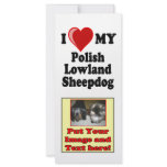 I Love (Heart) My Polish Lowland Sheepdog rack cards