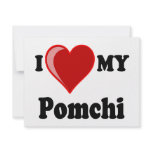 I Love (Heart) My Pomchi Dog invitations