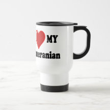 I Love (Heart) My Pomeranian Dog Coffee Mugs
