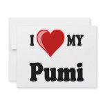 I Love (Heart) My Pumi Dog invitations