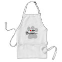 I Love (Heart) My Rottweiler Pawprint aprons