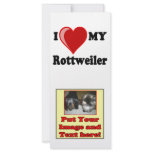 I Love (Heart) My Rottweiler Water Dog rack cards