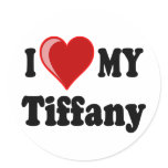 I Love (Heart) My Tiffany Cat stickers