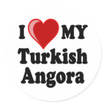 I Love (Heart) My Turkish Angora Cat stickers