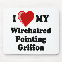 I Love (Heart) My Wirehaired Pointing Griffon Dog Mouse Pads