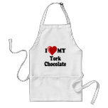 I Love (Heart) My York Chocolate Cat aprons