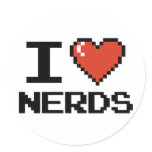 I Love Heart Nerds stickers