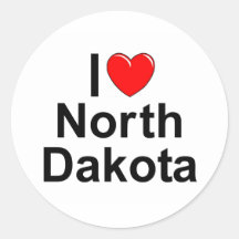 I Love (Heart) North Dakota Sticker