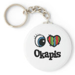 I Love (Heart) Okapis keychains