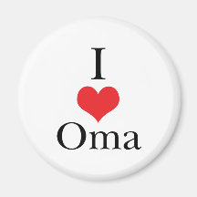 I Love (Heart) Oma Fridge Magnet