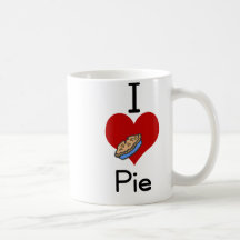 I love-heart pie coffee mugs