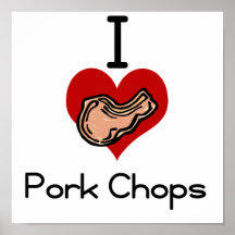 I love-heart pork chop poster