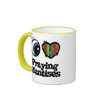 I Love (Heart) Praying Mantises mugs