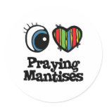 I Love (Heart) Praying Mantises stickers