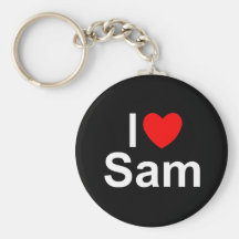 I Love (Heart) Sam Key Chains