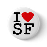 I Love Heart San Francisco buttons