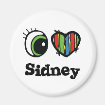 I Love (Heart) Sidney Fridge Magnets