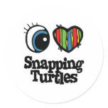 I Love (Heart) Snapping Turtles Round Sticker