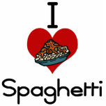 I love -heart  spaghetti photo sculptures