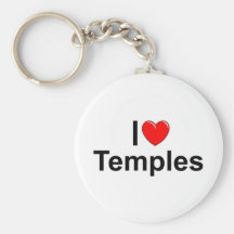 I Love (Heart) Temples Key Chain
