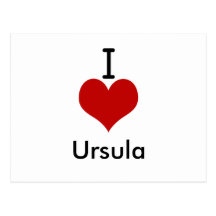 I Love (heart) Ursula Post Cards
