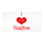 I Love (heart) Vampires Personalized Photo Card