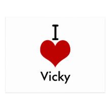 I Love (heart) Vicky Postcard