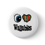 I Love (Heart) Wallabies buttons