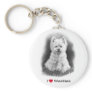 I Love (Heart) Westies: Pencil Drawing Key Chain