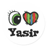 I Love (Heart) Yasir stickers