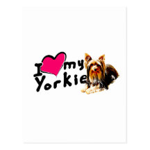 I love (heart) Yorkies Post Cards