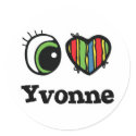 I Love (Heart) Yvonne stickers