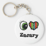 I Love (Heart) Zacary Key Chain