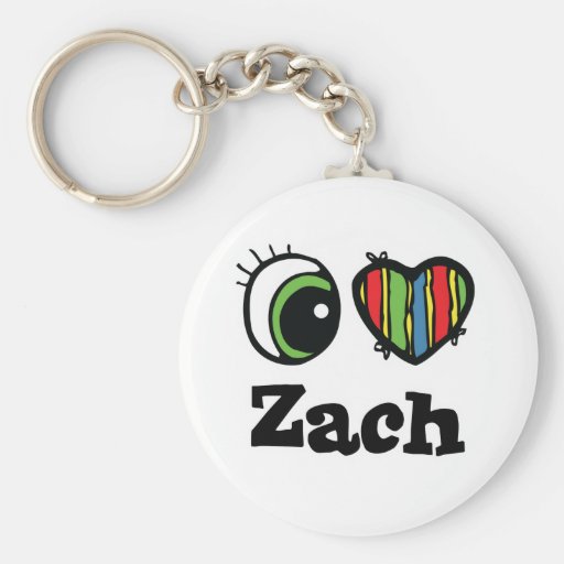 I Love (Heart) Zach Keychain
