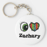 I Love (Heart) Zachary Keychain