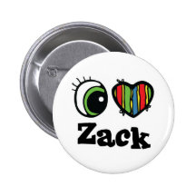 I Love (Heart) Zack Pins