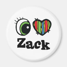 I Love (Heart) Zack Refrigerator Magnet