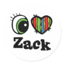 I Love (Heart) Zack stickers