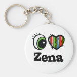 I Love (Heart) Zena Key Chains