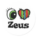 I Love (Heart) Zeus stickers