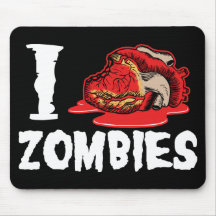 I Love Heart Zombies Mouse Mats