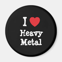 I love Heavy Metal heart custom personalised Fridge Magnets
