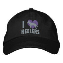 I Love Heelers Embroidered Hat (Grey)
