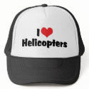 I Love Helicopters hats