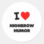 I Love Highbrow Humour Stickers