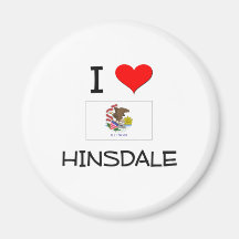 I Love HINSDALE Illinois Fridge Magnets