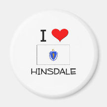 I Love Hinsdale Massachusetts Fridge Magnets