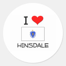 I Love Hinsdale Massachusetts Round Sticker