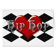 I Love Hip Hop Checkers Greeting Cards